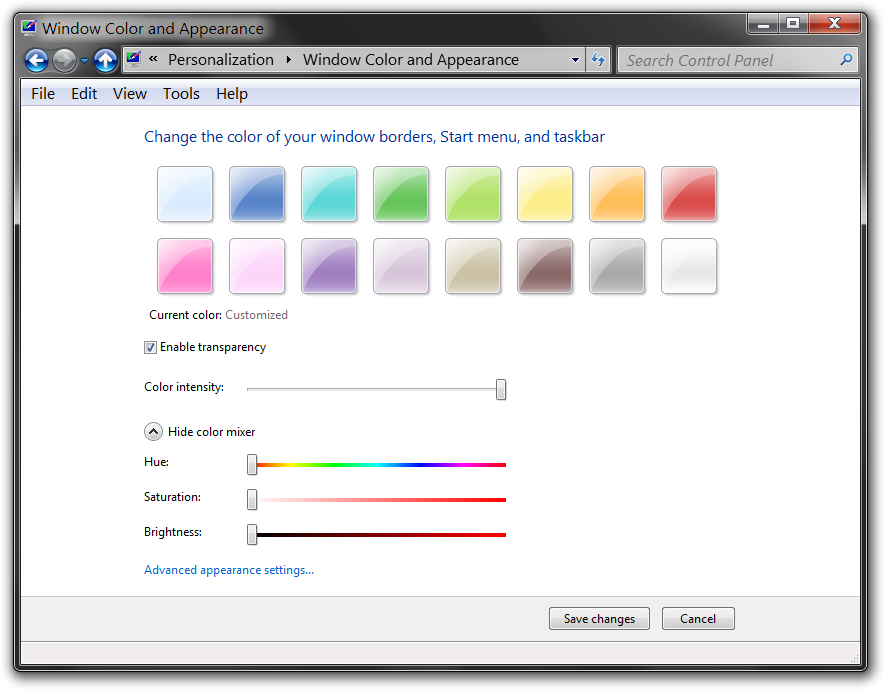 How to change brightness of Windows 7 taskbar?